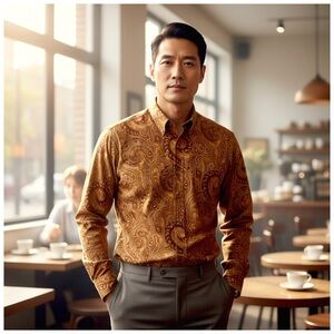 Polo Ralph Lauren Men’s ‘Custom Fit’ Paisley Button-Down Shirt. XL